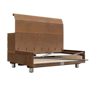 Barbecue à bois CLEMENTI Deo en acier Corten – grille inox 84 x 44 cm