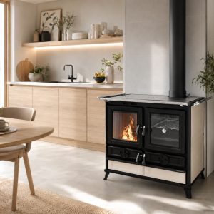 Cuisinière à bois céramique THERMOROSSI Viola Evo 12,1 kW – bûches 45 cm
