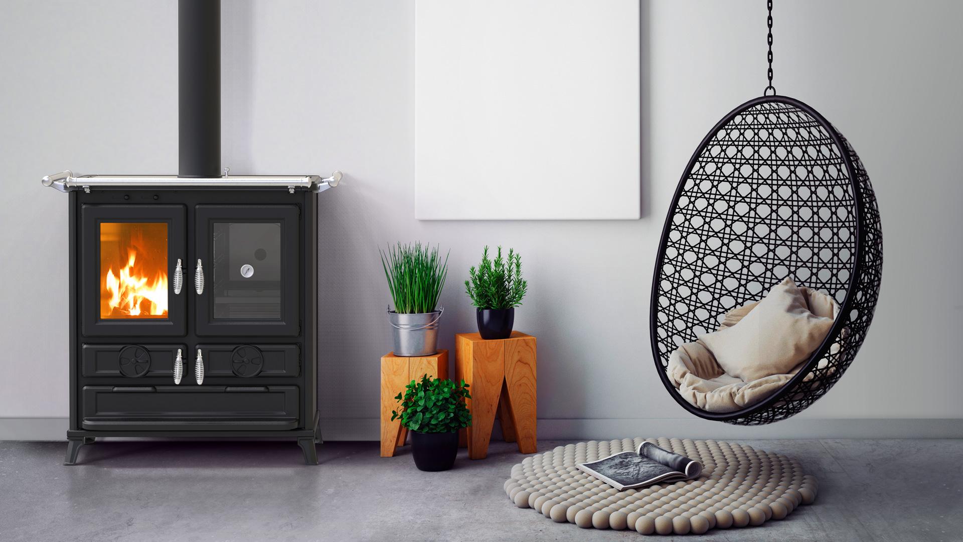 Cuisinière à bois en fonte THERMOROSSI Klaretta Evo 8,2 kW – cuisson et chauffage – Image 4
