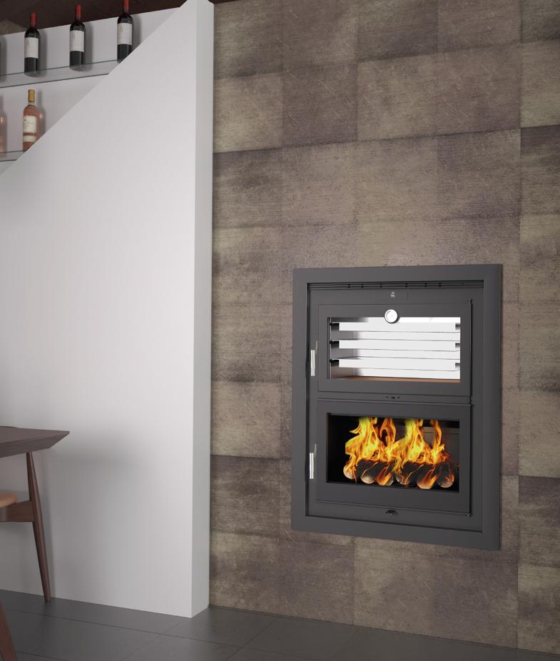 Insert à bois avec four FIREMATIC Nashville 10,9 kW – chauffage et cuisson, 295 m³ – Image 4