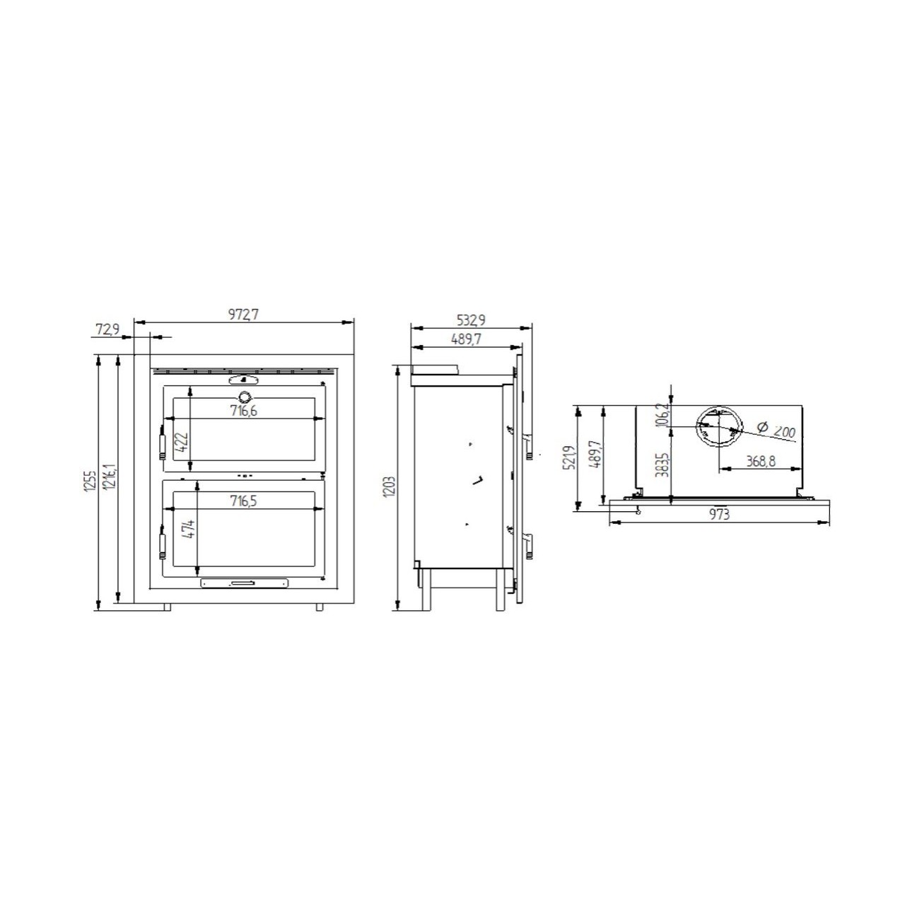 Insert à bois avec four FIREMATIC Nashville 10,9 kW – chauffage et cuisson, 295 m³ – Image 5