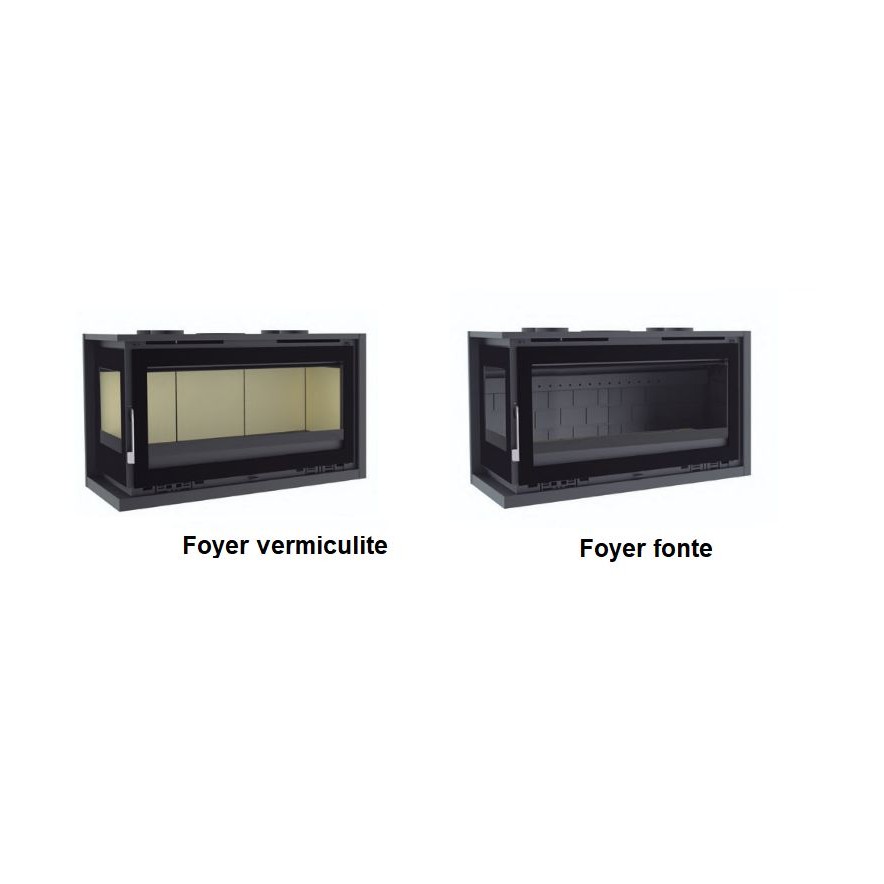 Insert à bois d'angle ventilé FIREMATIC Eden-I 13,3 kW – 2 faces, 4 sorties canalisables – Image 2