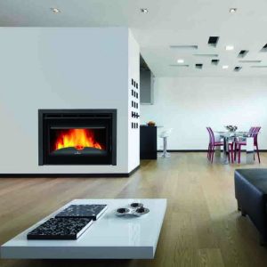 Insert à bois canalisable BRONPI Madrid Vision 16,5 kW – grande vitre, Flamme Verte 7*