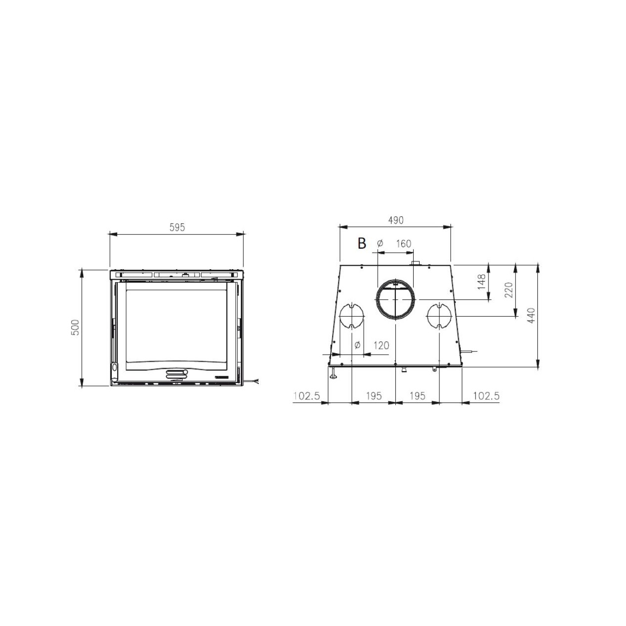 Insert à bois ventilé LA NORDICA Inserto 60.16 – 6,5 kW compact pour cheminée étroite – Image 3