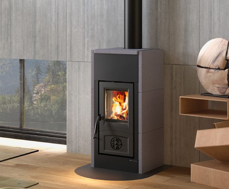 Poêle à bois en pierre volcanique LA NORDICA Asia 7 kW – rendement 86 %, 201 m³ – Image 3