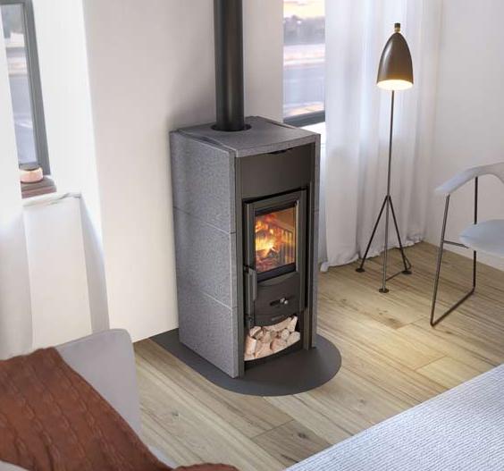 Poêle à bois en pierre volcanique LA NORDICA Asia 7 kW – rendement 86 %, 201 m³ – Image 4