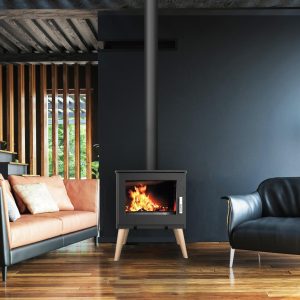Poêle à bois étanche en fonte SUPRA Usko 9,1 kW – bûches 50 cm, Flamme Verte 7*