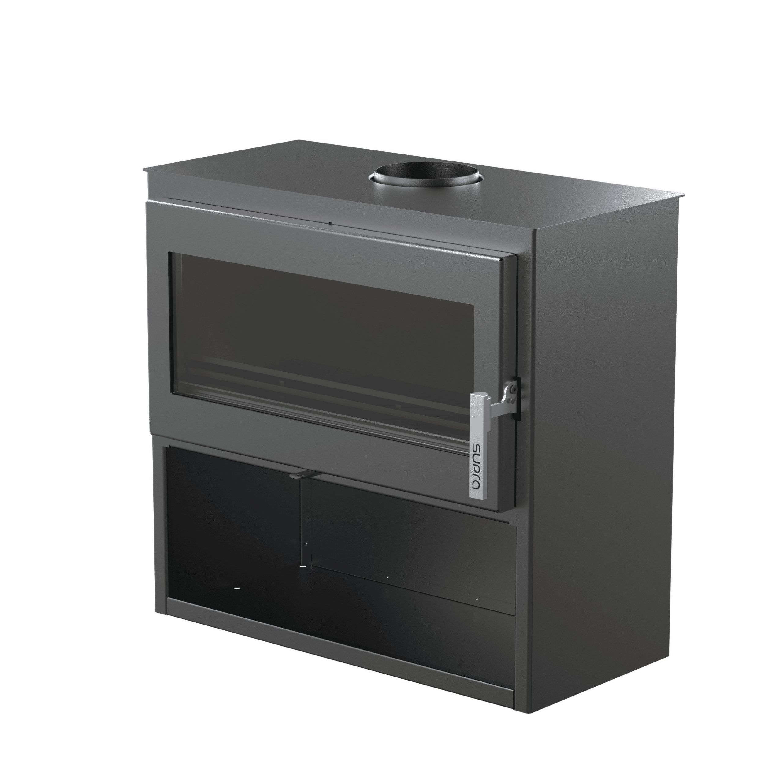 Poêle à bois étanche SUPRA Larry Bûcher 8,5 kW avec range-bûches – Flamme Verte 7* – Image 12