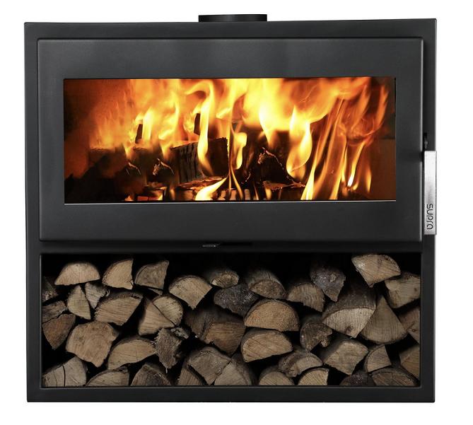 Poêle à bois étanche SUPRA Larry Bûcher 8,5 kW avec range-bûches – Flamme Verte 7* – Image 2
