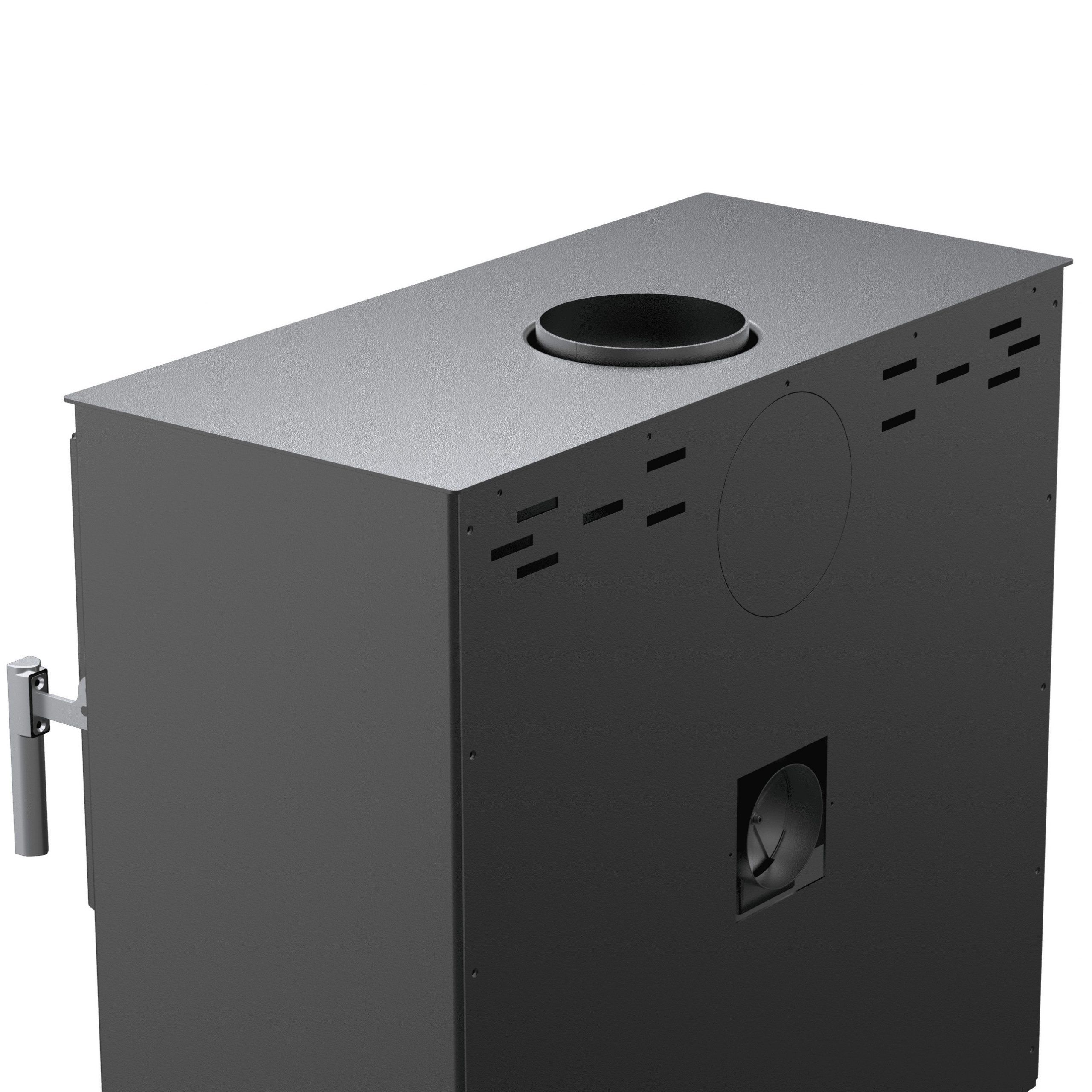 Poêle à bois étanche SUPRA Larry Bûcher 8,5 kW avec range-bûches – Flamme Verte 7* – Image 5