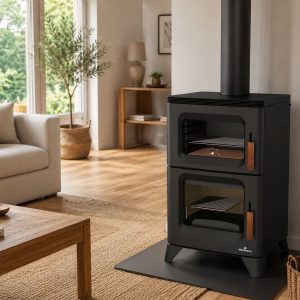 Poêle à bois avec four BRONPI Hilton-H 14 kW – chauffage et cuisson, EcoDesign 2022