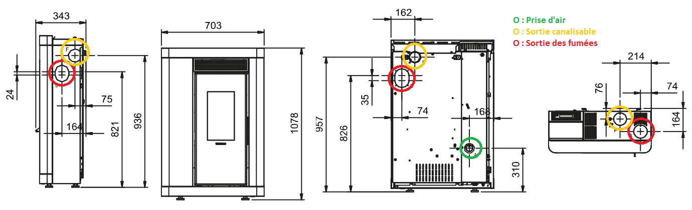 Poêle à granulés extra-plat canalisable EXTRAFLAME Annabella AD Evo 9 kW – 34 cm – Image 6