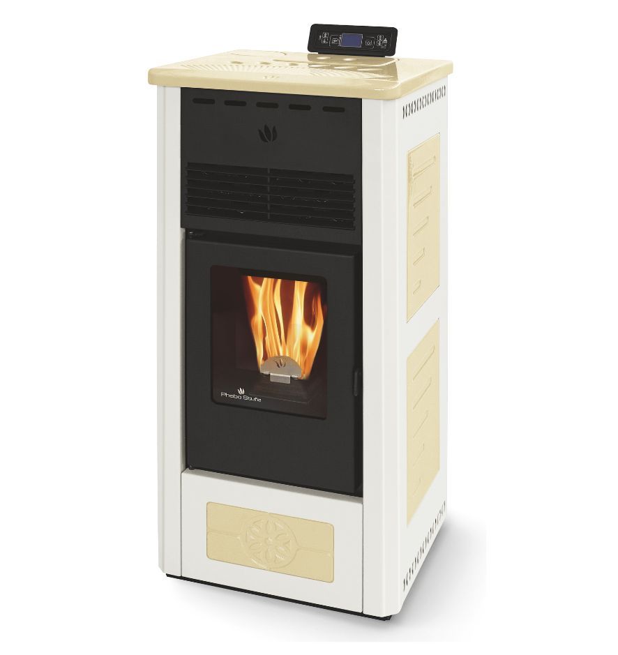 Poêle à granulés céramique PHEBO Febe Bicolore 5S-XL 7,5 kW – rendement 95 %, A++ – Image 7