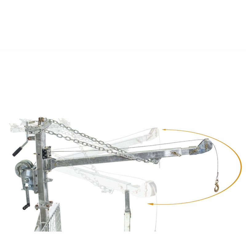 Remorque benne galvanisée 1000 kg avec grue MW-Tools AHR1000GK – double essieu – Image 10