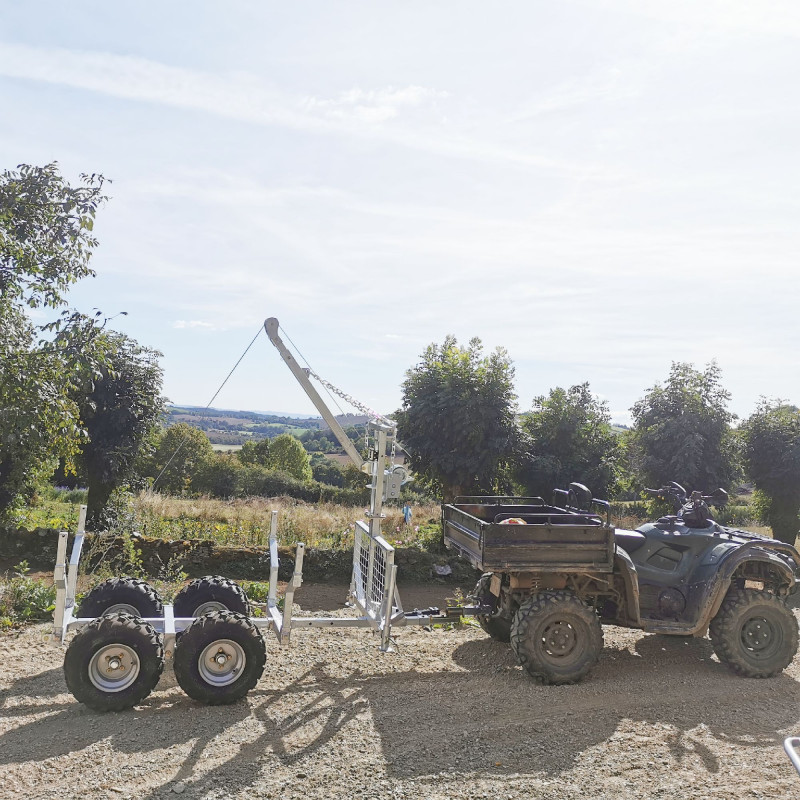 Remorque benne galvanisée 1000 kg avec grue MW-Tools AHR1000GK – double essieu – Image 7