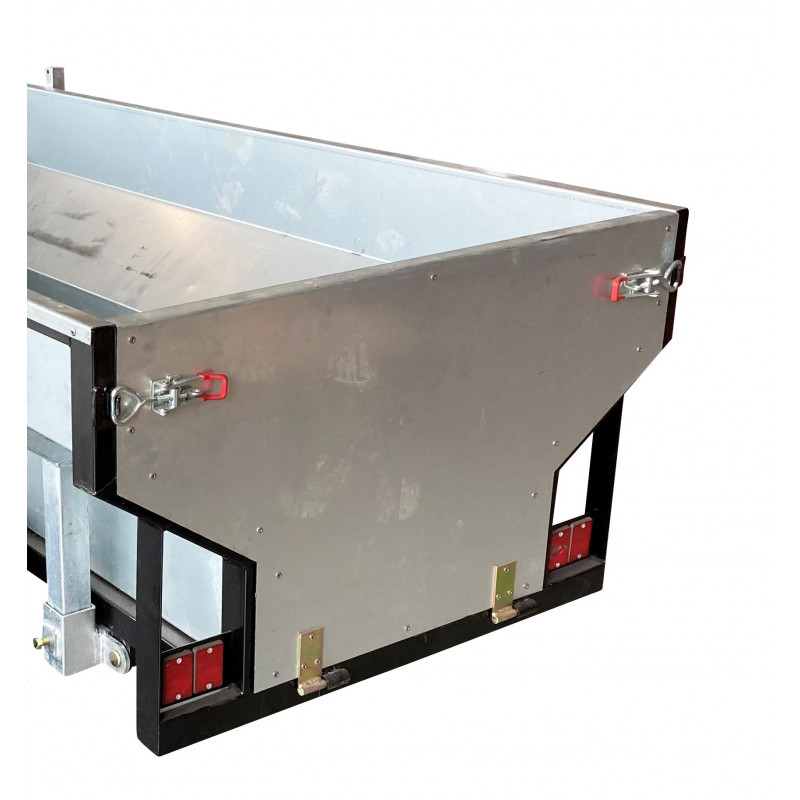 Remorque benne galvanisée 1000 kg avec grue MW-Tools AHR1000GK – double essieu – Image 9