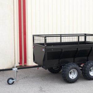 Remorque quad benne basculante double essieu boggie – PTC 1200 kg, réhausses grillagées